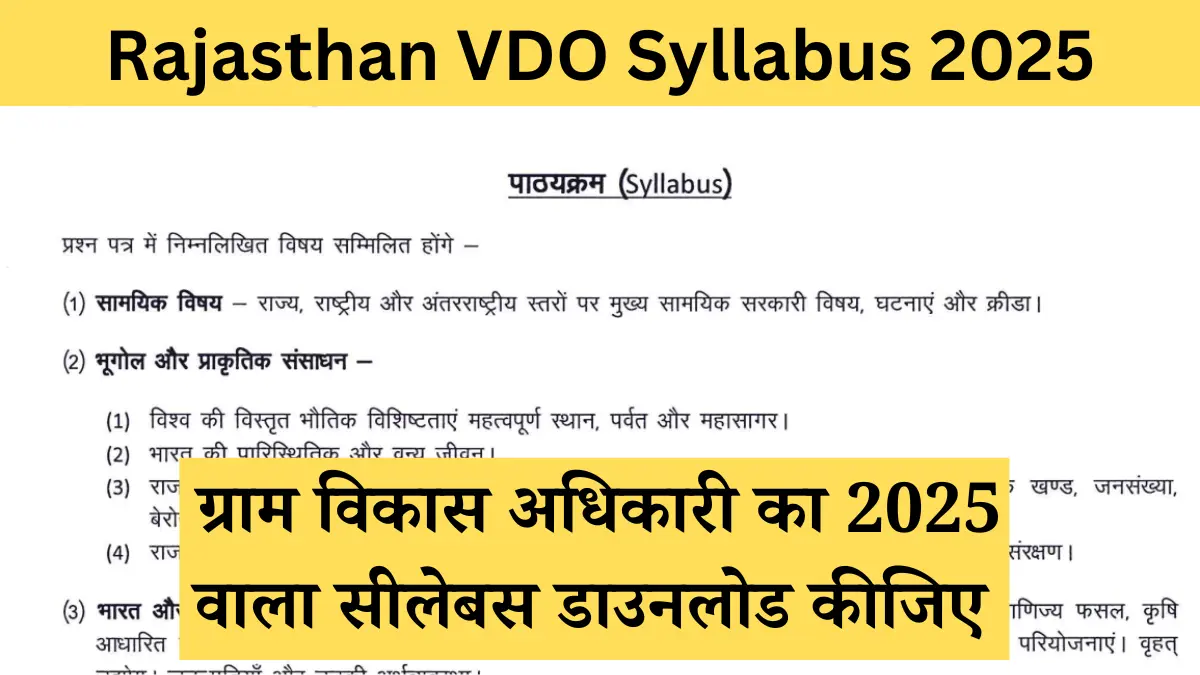vdo syllabus 2025